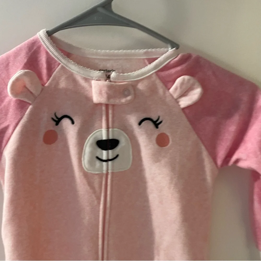 Carter's Pink Bear Footed Pajamas